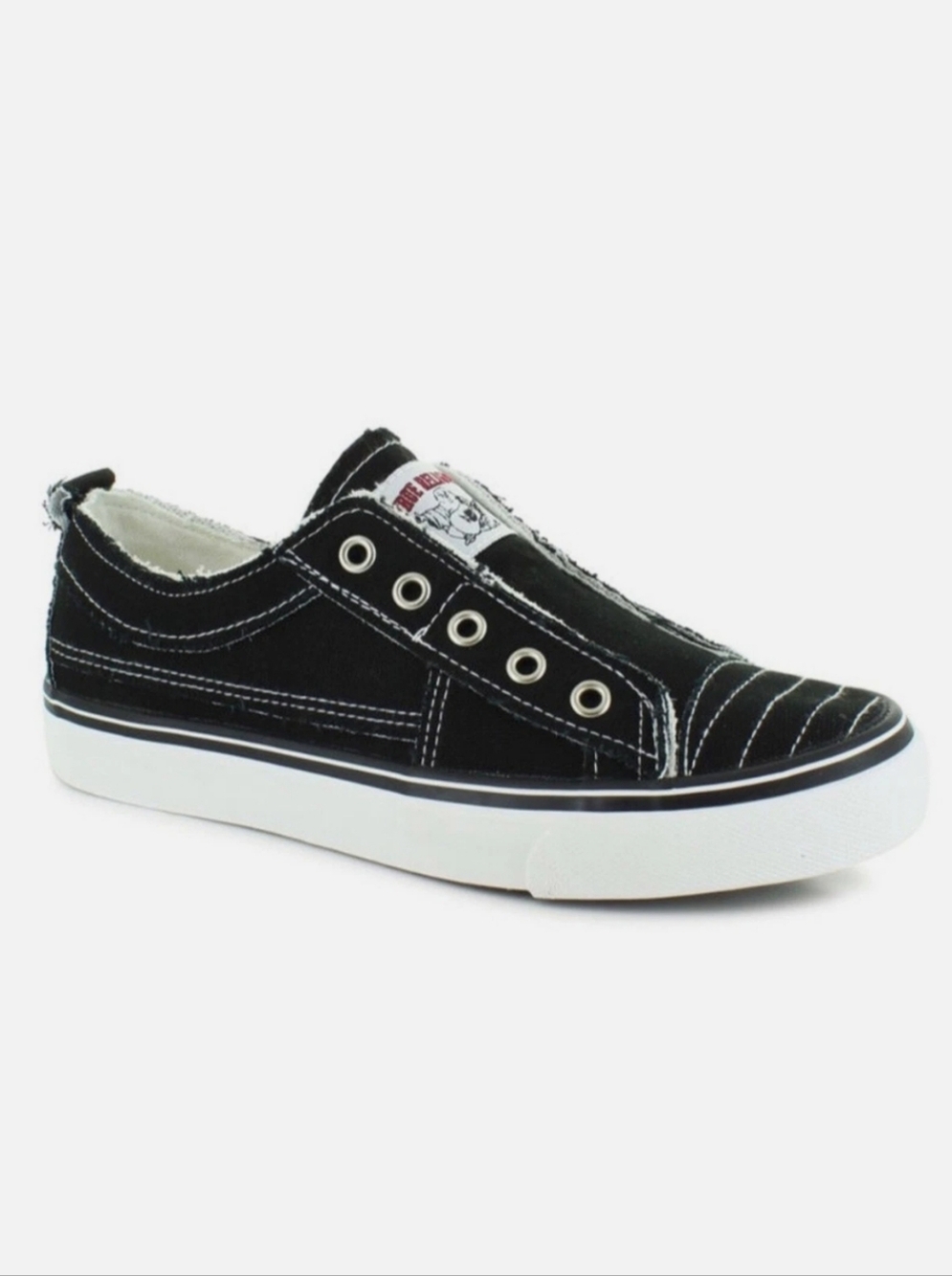 True Religion Korey Slip-On Canvas Sneakers Black Size 7.5